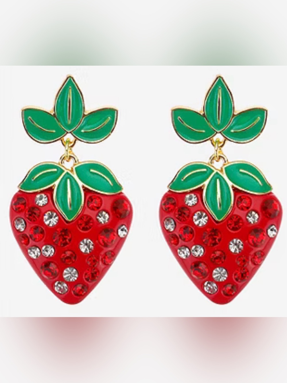 Bijoux Bar Gold Tone Strawberry Drop Earrings - NWT